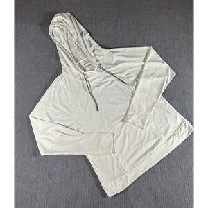 Prana Light Hoodie Sweatshirt Womens XS White Extra Small Lightweight Activewear